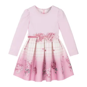 Pink Floral Neoprene Jersey Dress
