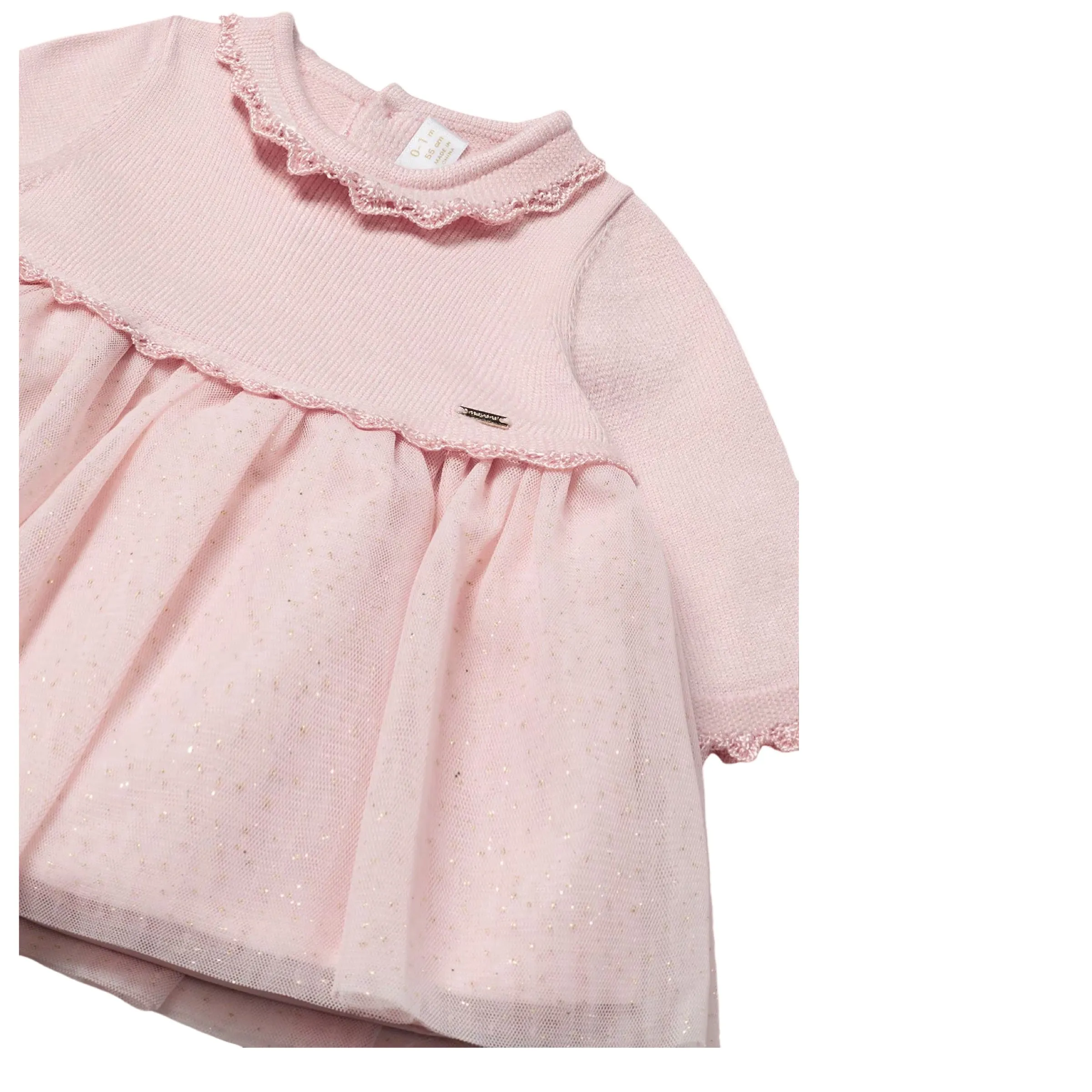Pink Glitter Tulle Jersey Dress