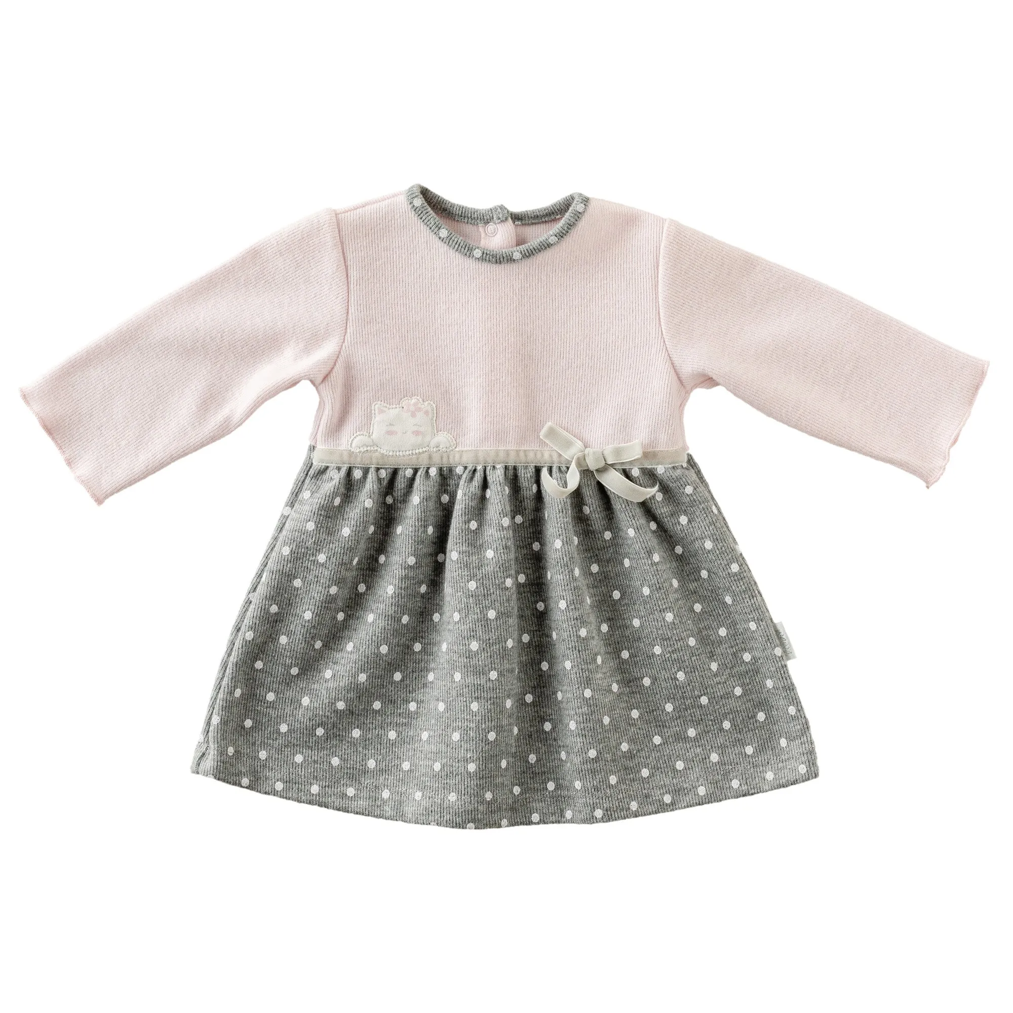 Pink Kitten Print Jersey Dress