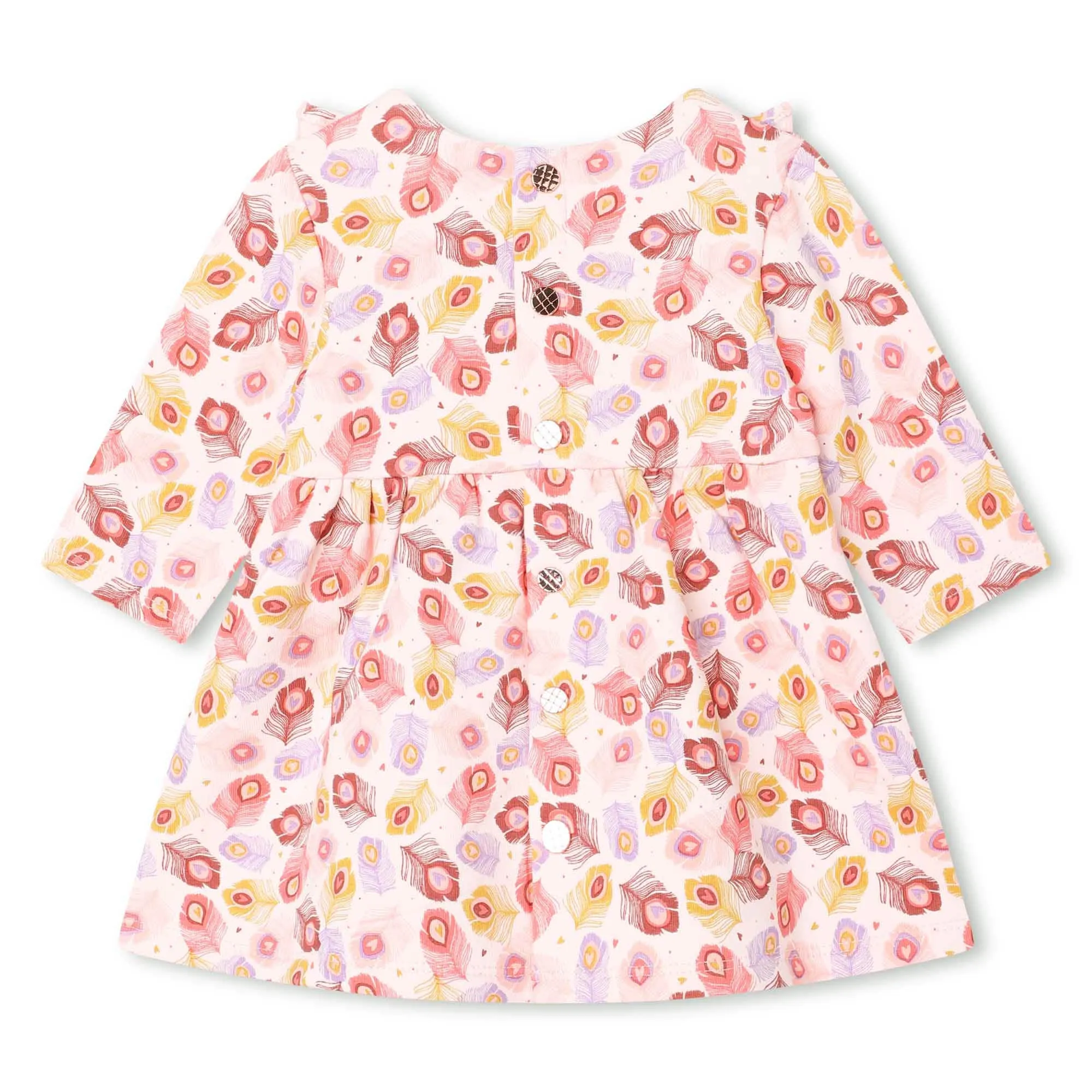 Pink Leaf Print Dress & Leggings
