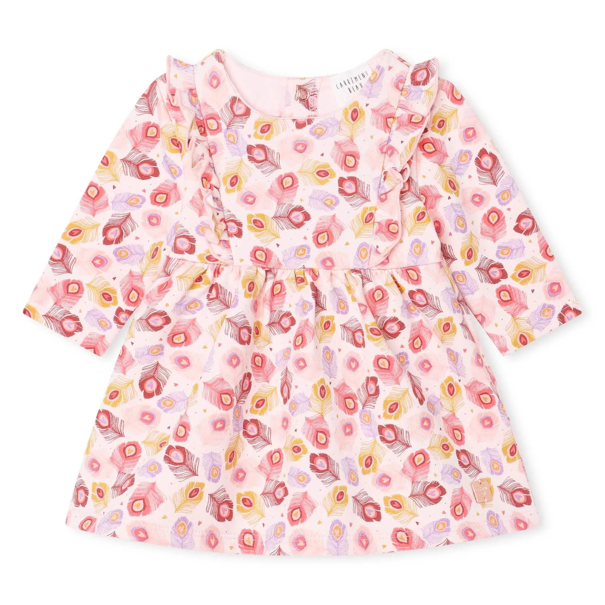 Pink Leaf Print Dress & Leggings