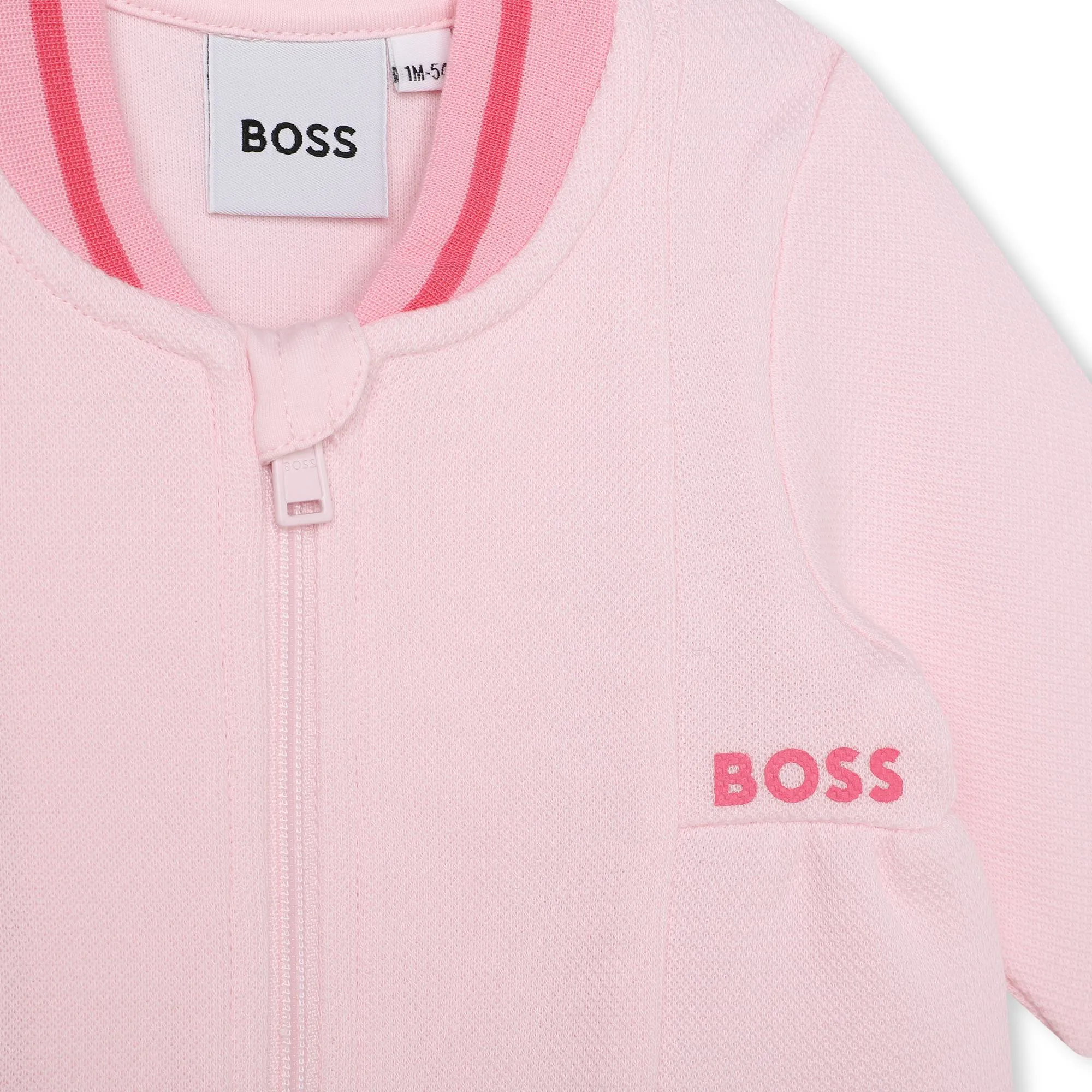 Pink Logo Zip Up Cardigan