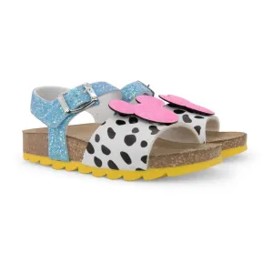 Pink Mickey Logo Dalmatian Print Sandals