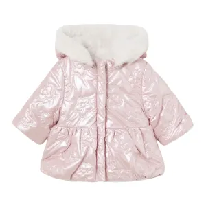 Pink Reversible Puffer Faux Fur Coat