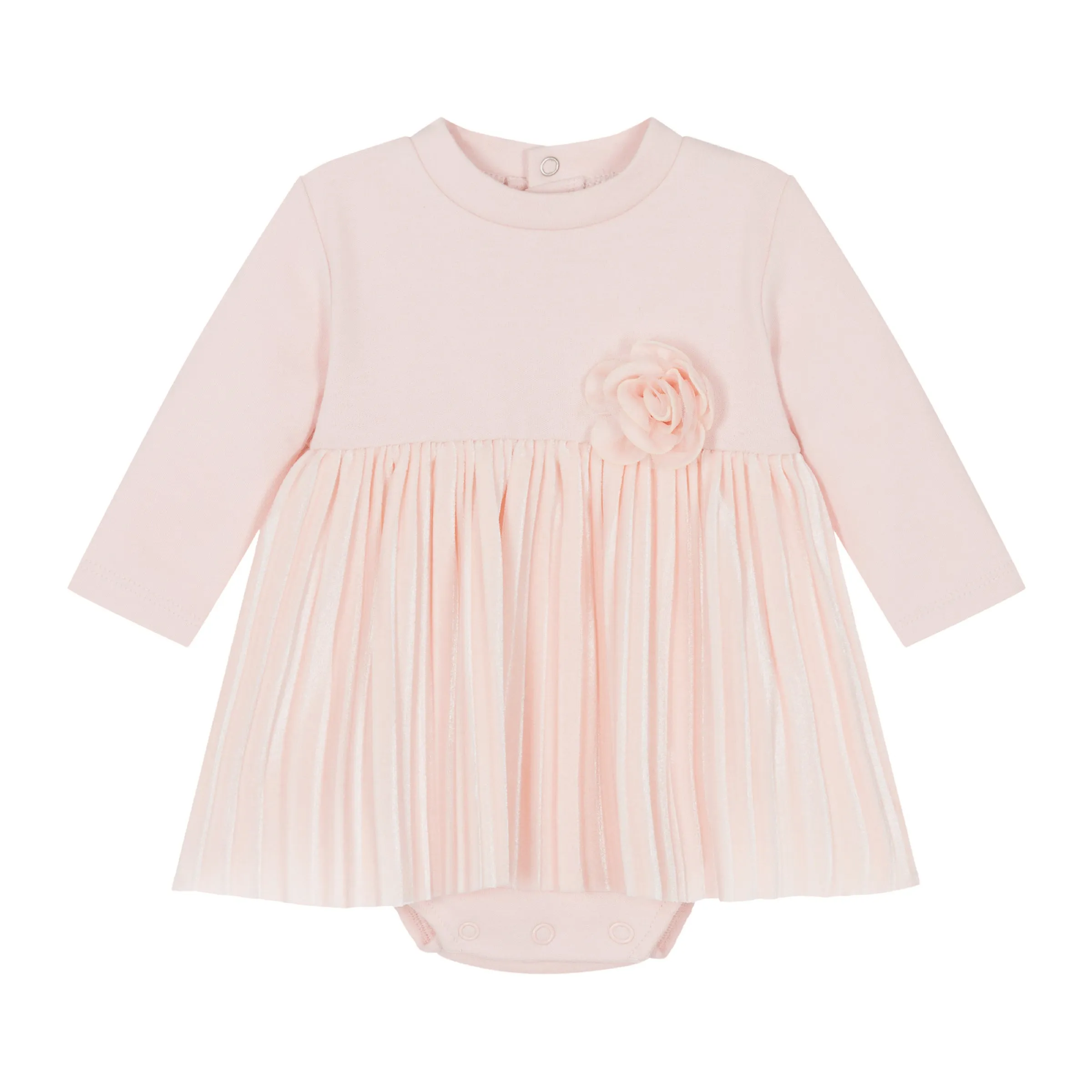 Pink Rose Pleated Dress