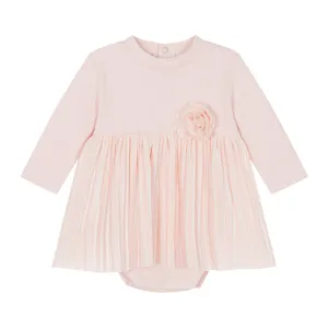 Pink Rose Pleated Dress