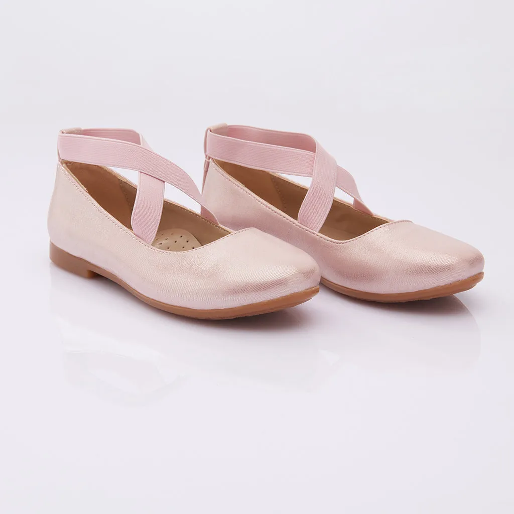 Pink Satin Ballerina Flats