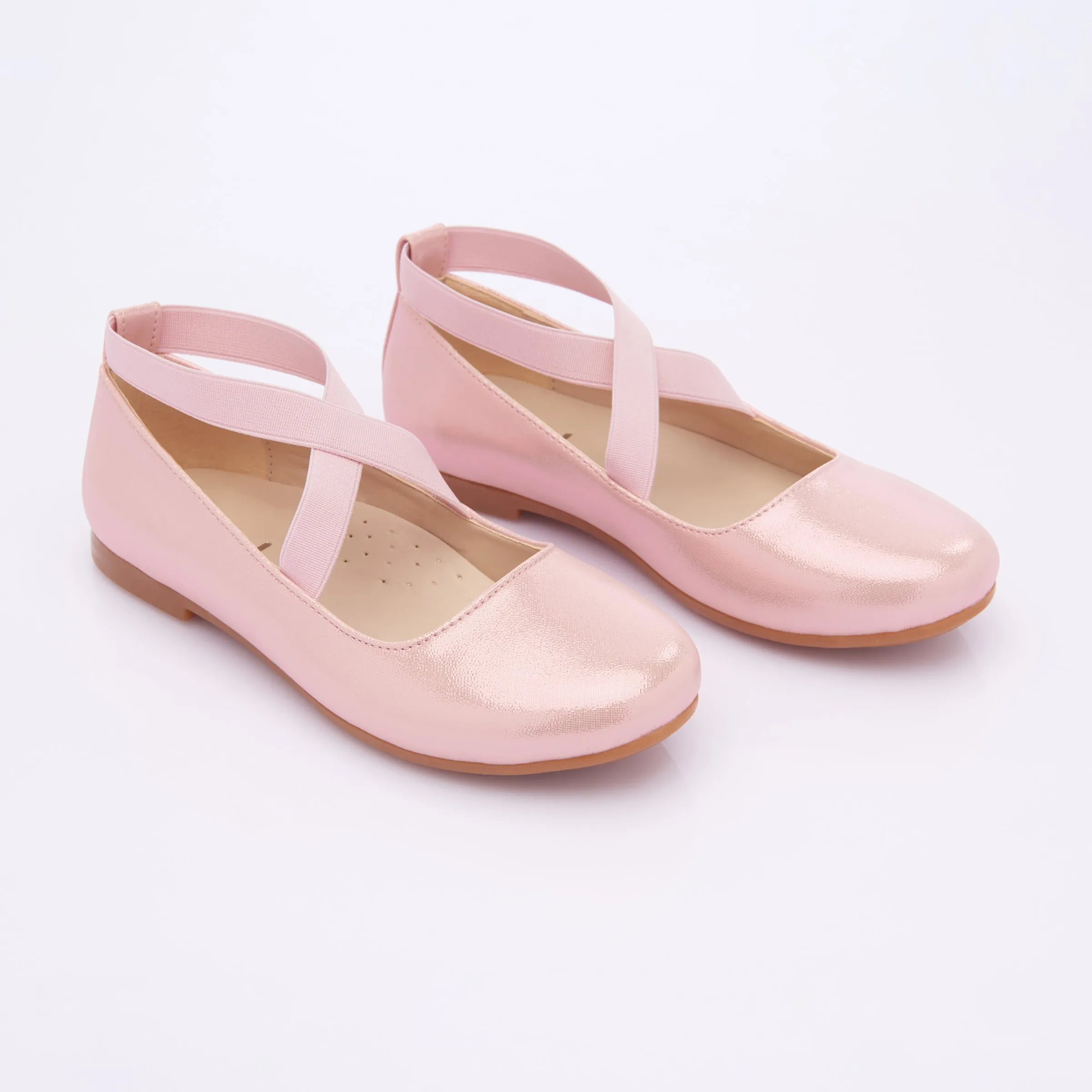 Pink Satin Ballerina Flats
