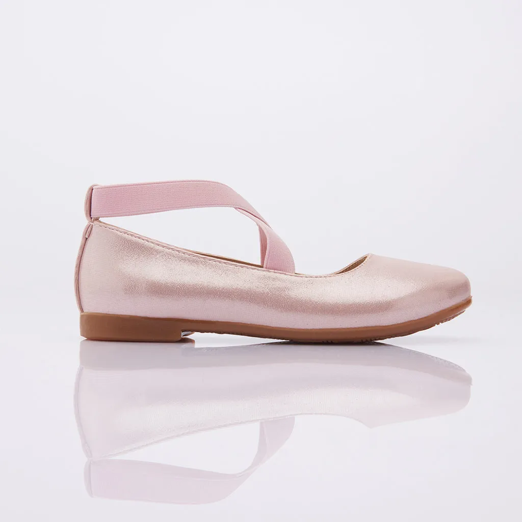 Pink Satin Ballerina Flats