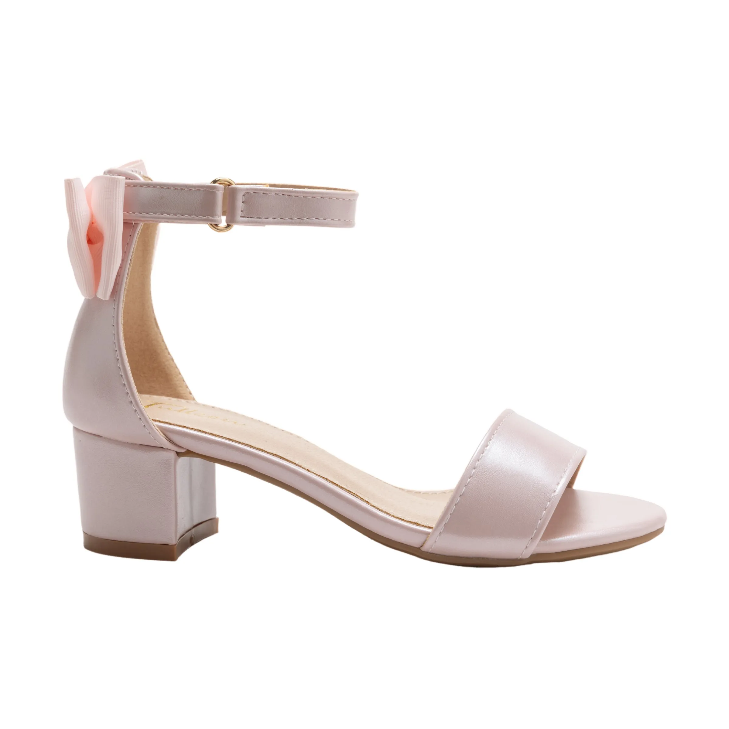 Pink Satin Banded Block Heels