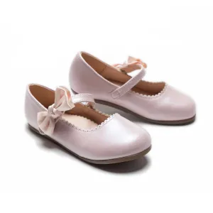 Pink Satin Elodie Bow Flats