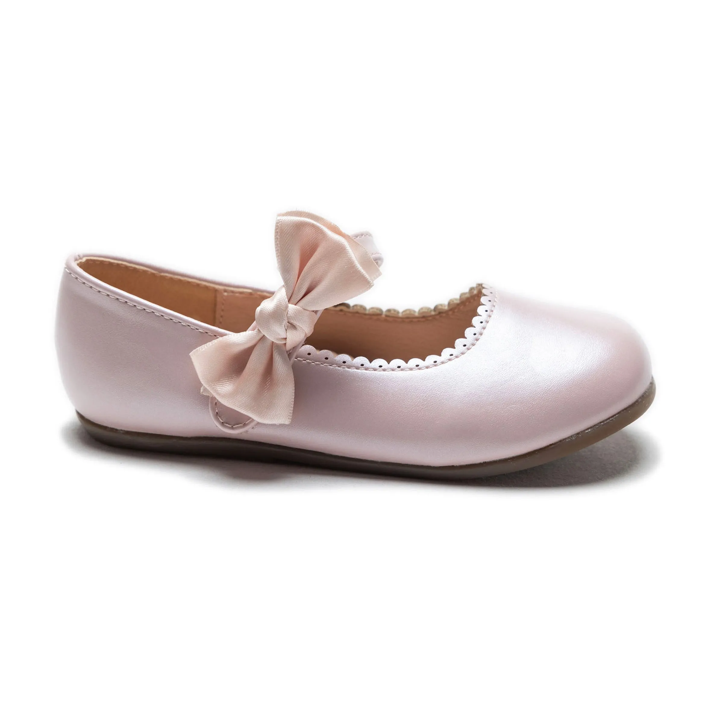 Pink Satin Elodie Bow Flats