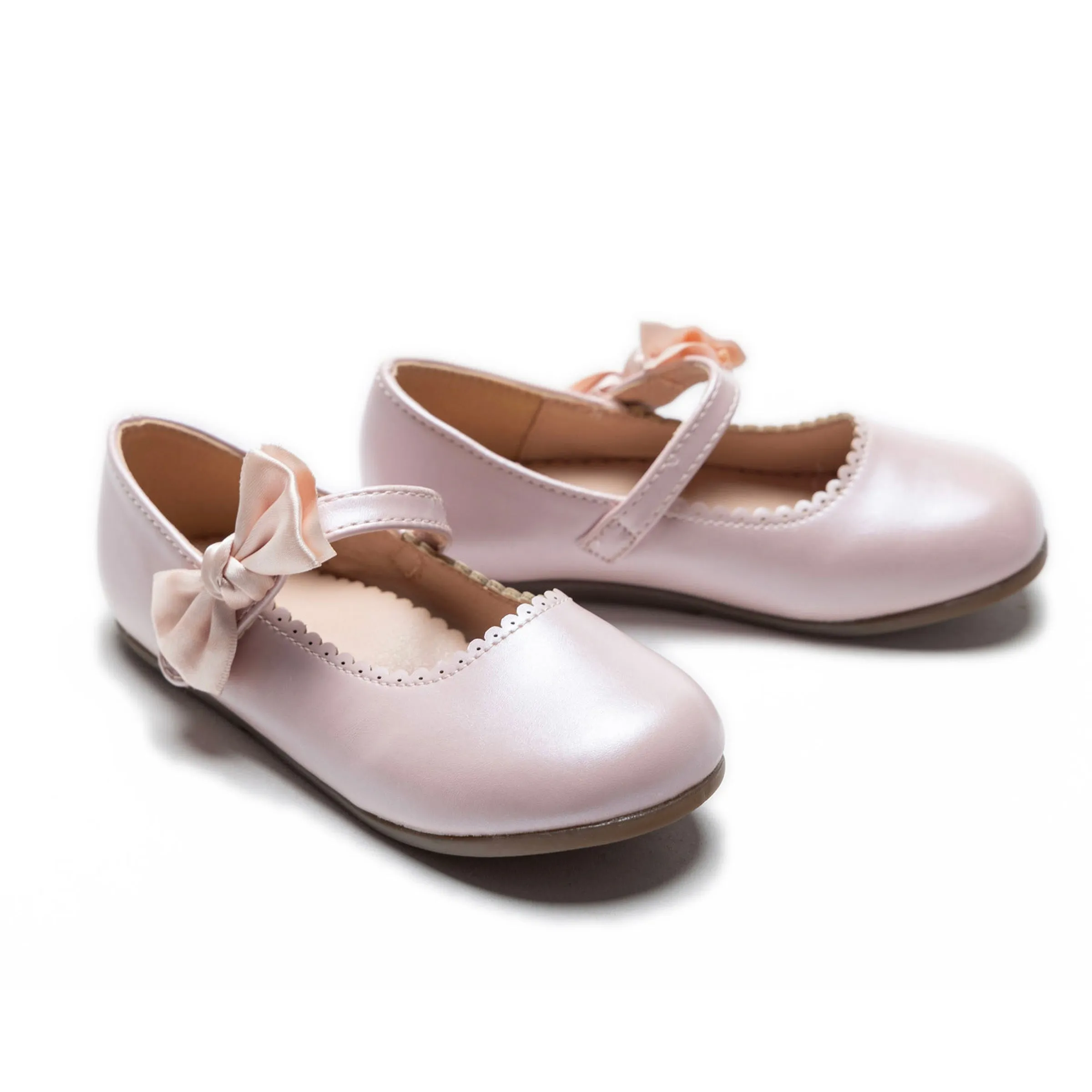 Pink Satin Elodie Bow Flats