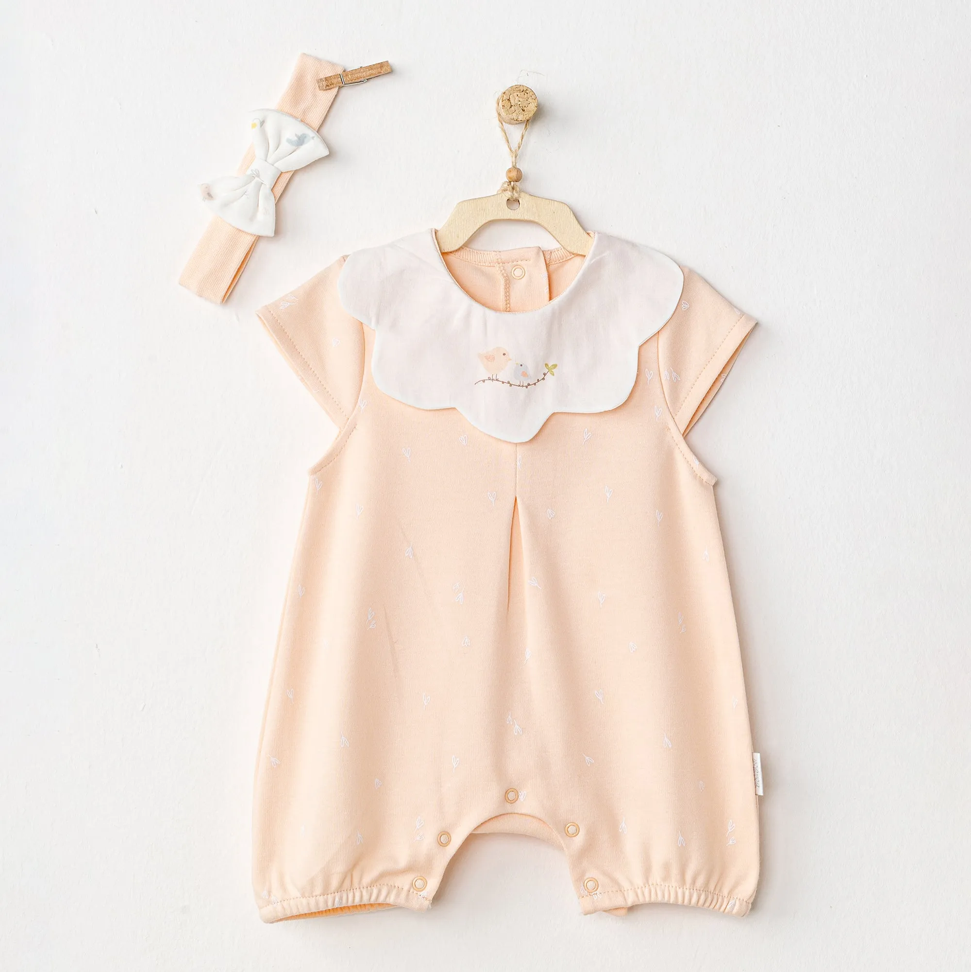 Pink Spring Birds Shortie & Headband