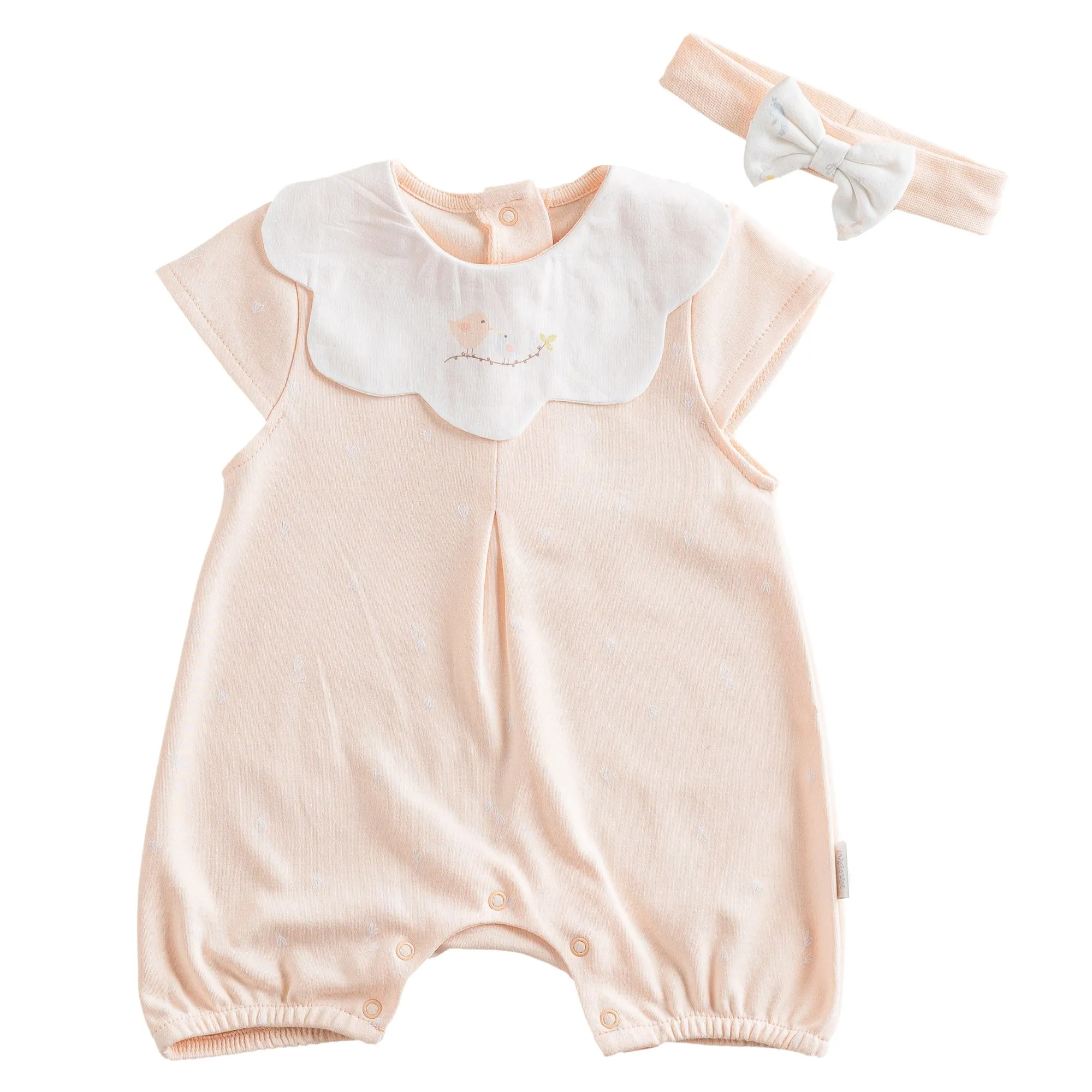 Pink Spring Birds Shortie & Headband