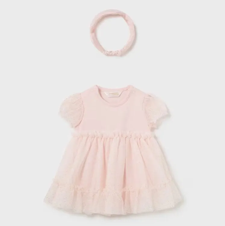 Pink Teacup Tulle Dress & Headband