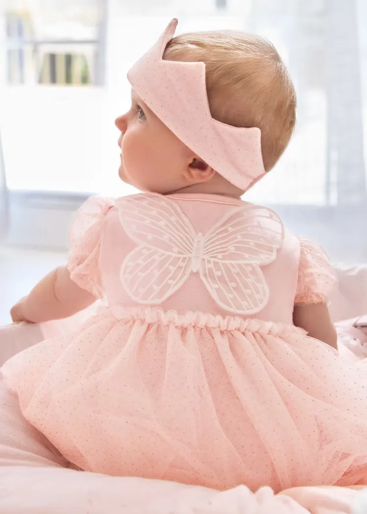 Pink Teacup Tulle Dress & Headband