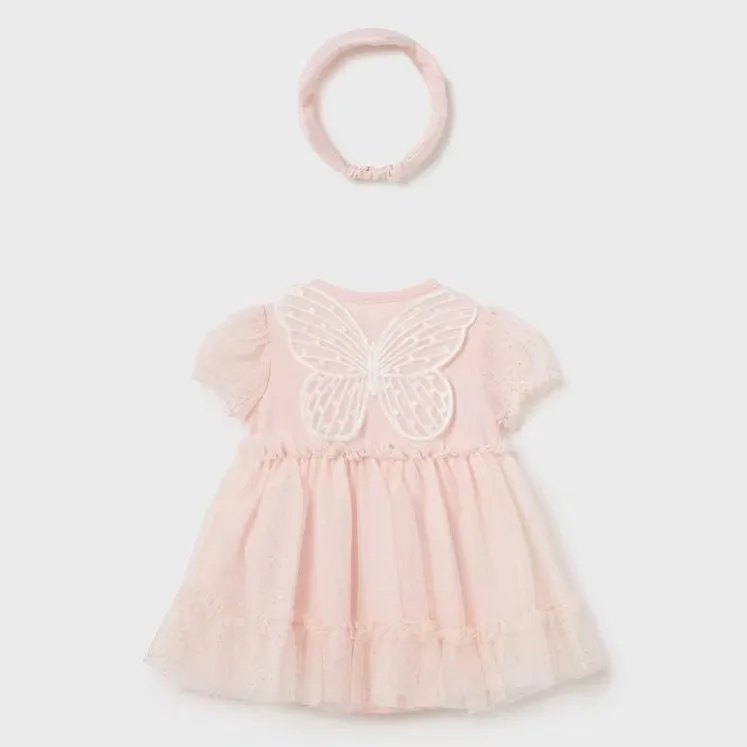 Pink Teacup Tulle Dress & Headband
