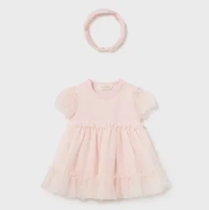 Pink Teacup Tulle Dress & Headband