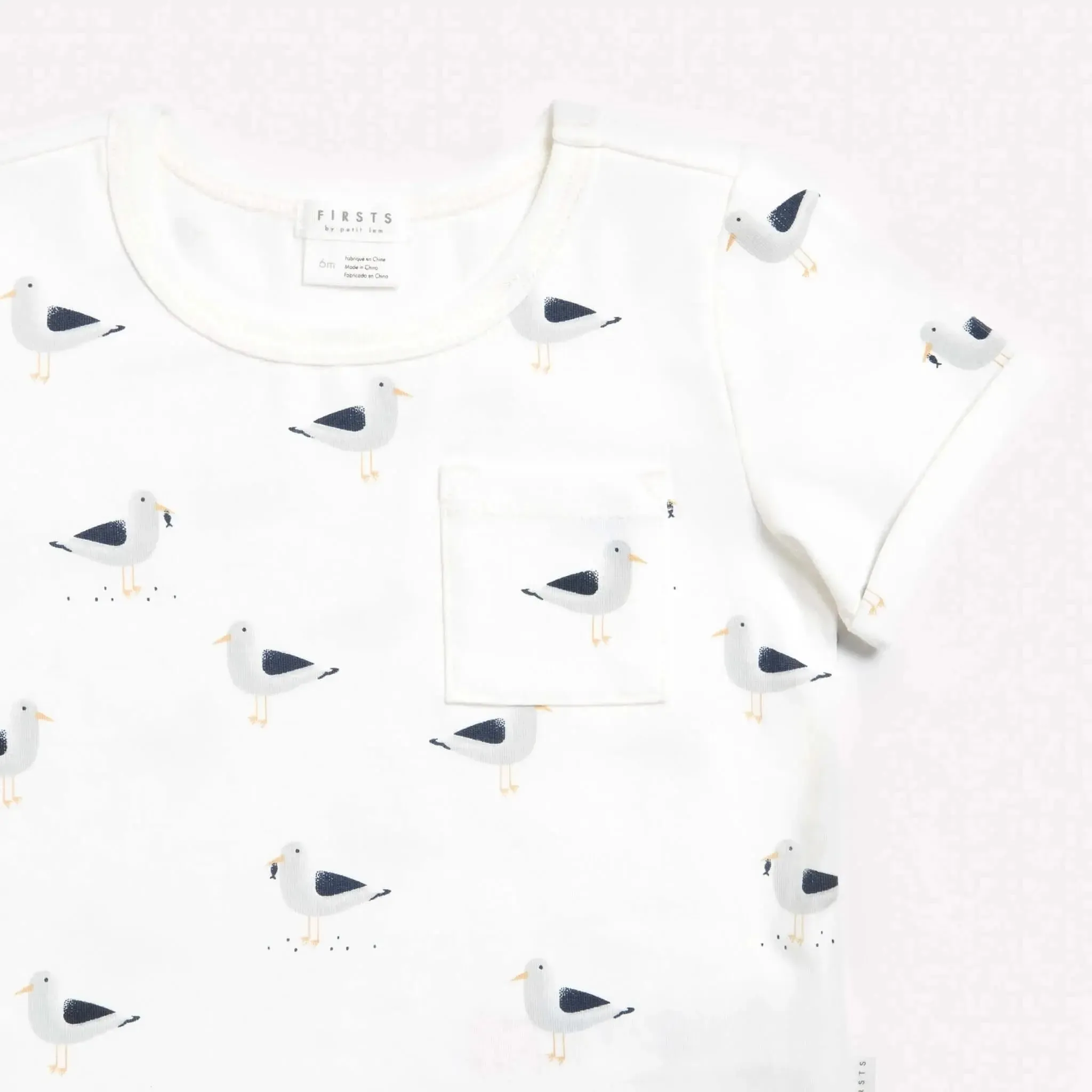 "Seaside Seagulls" 2-piece Outfit Set | Petit Lem