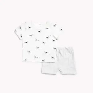 "Seaside Seagulls" 2-piece Outfit Set | Petit Lem