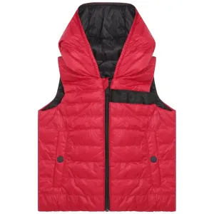 Red & Navy Sleeveless Puffer Jacket