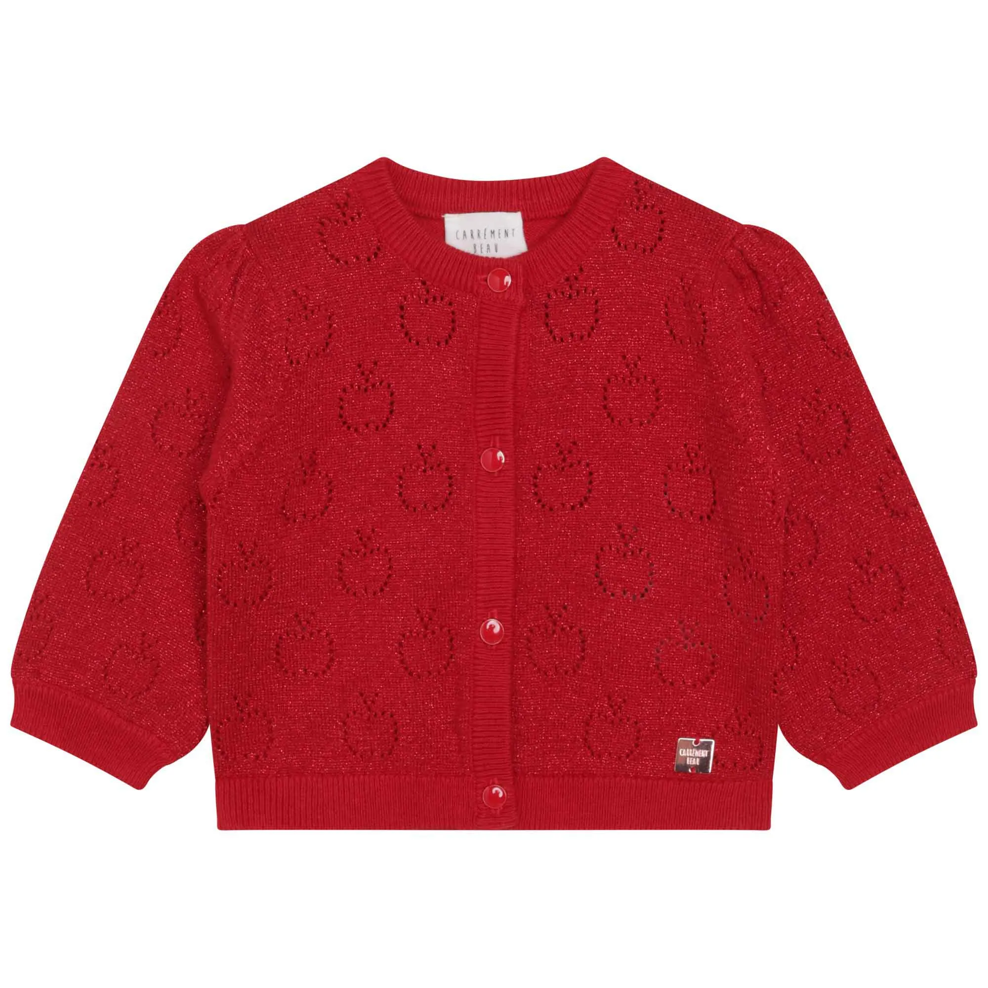 Red Apple Embroidered Cardigan