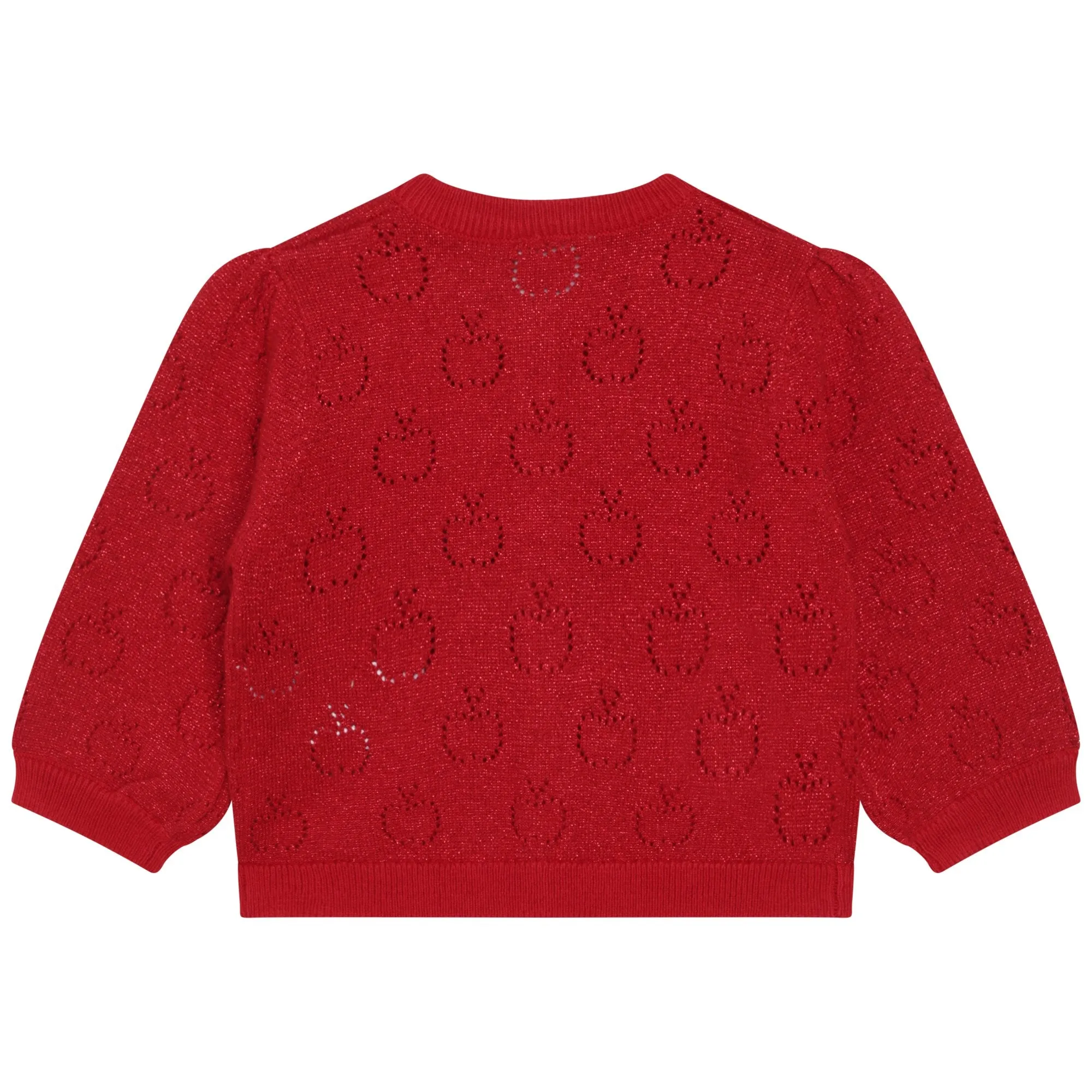 Red Apple Embroidered Cardigan