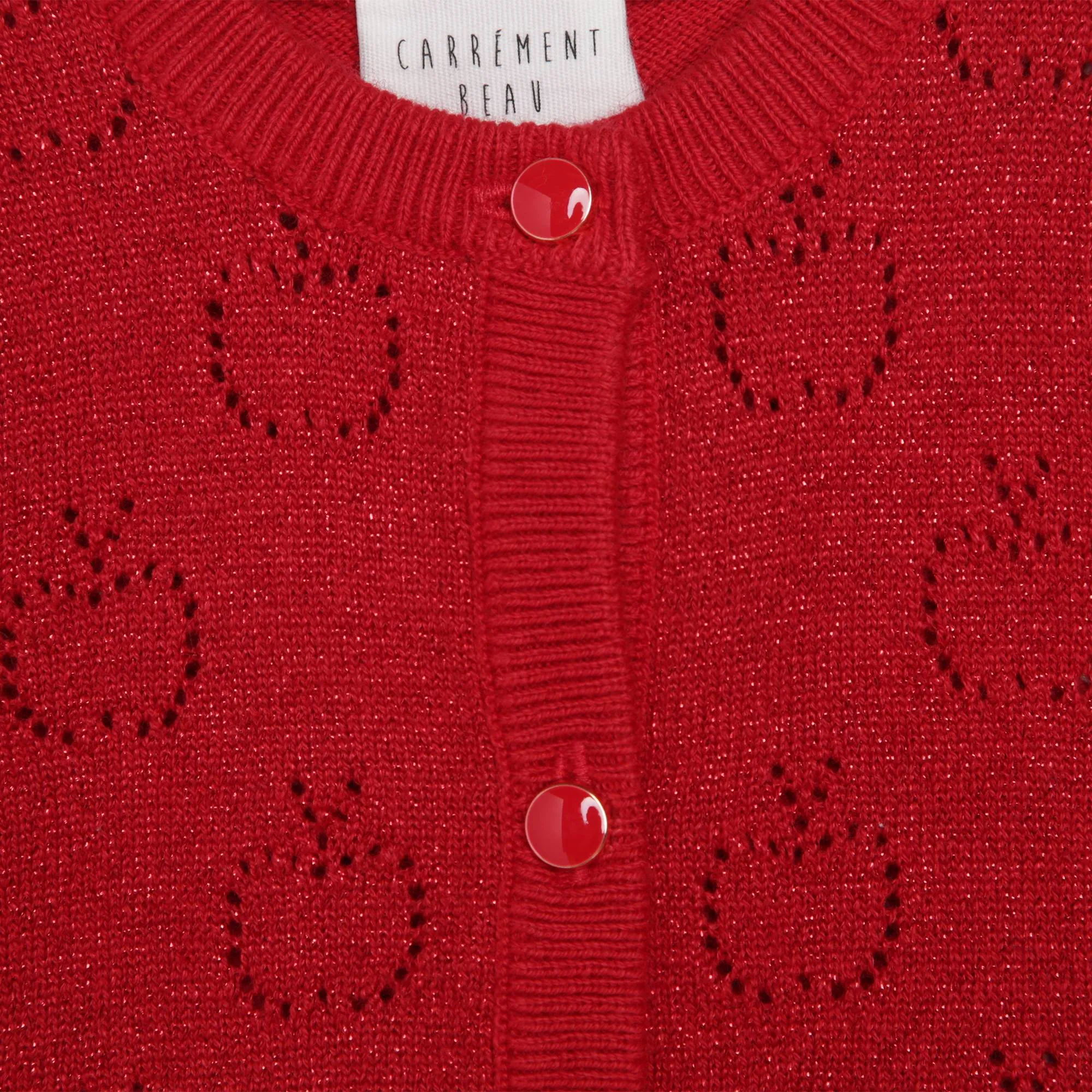 Red Apple Embroidered Cardigan