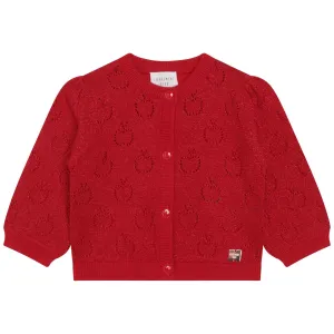 Red Apple Embroidered Cardigan
