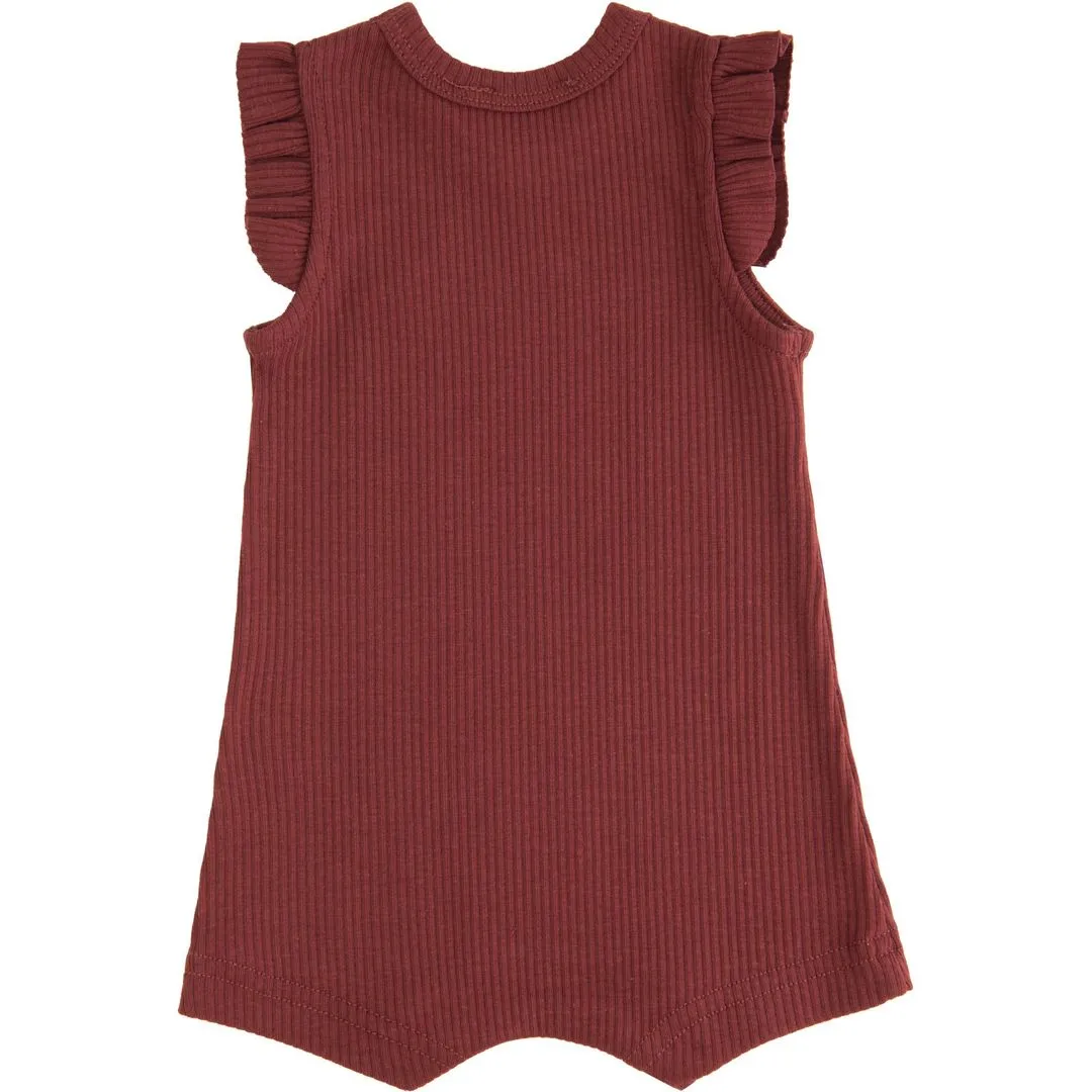 Red Burgundy Ruffle Modal Shortie