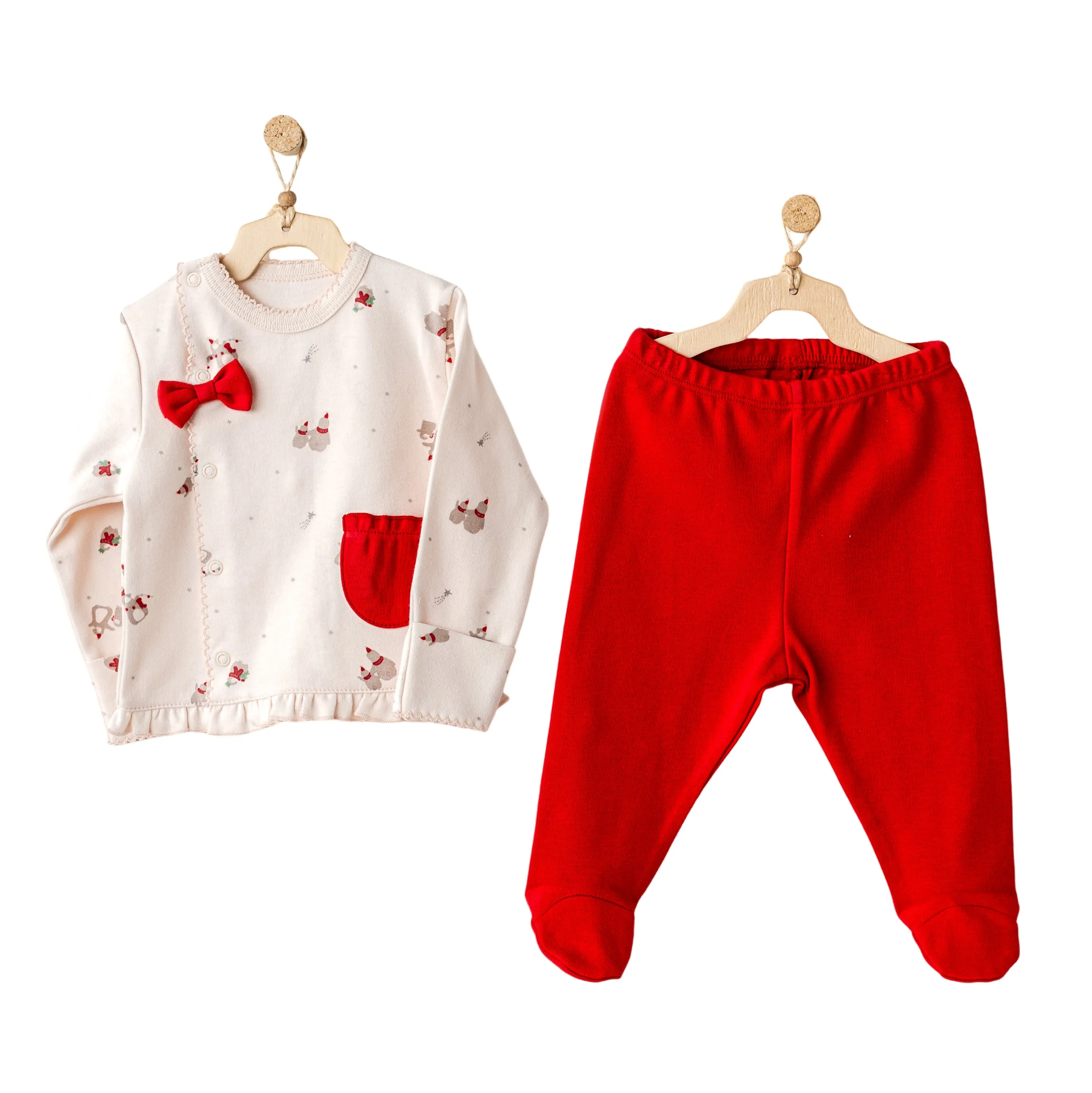 Red Penguin Bow Kimono Outfit