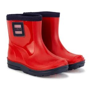 Red Rubber Wellington Boots