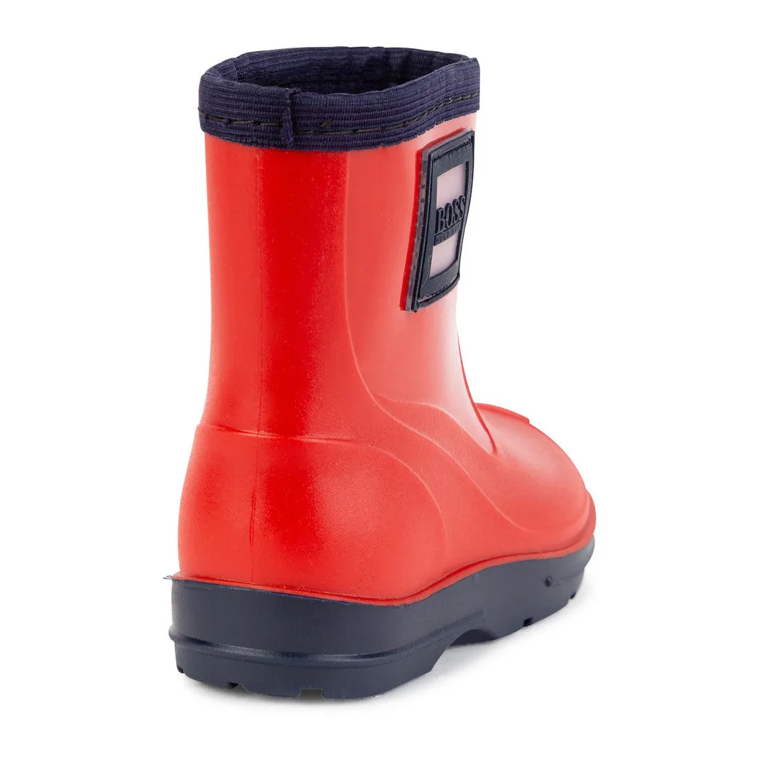 Red Rubber Wellington Boots