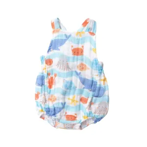 Retro Sunsuit - Wavey Sea Creatures | Angel Dear