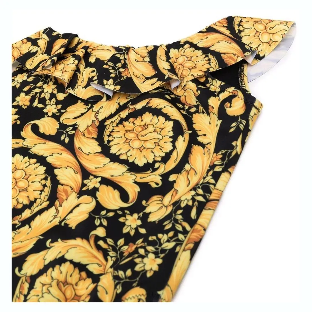 Ruffle-Trimmed One-Shoulder Swimsuit