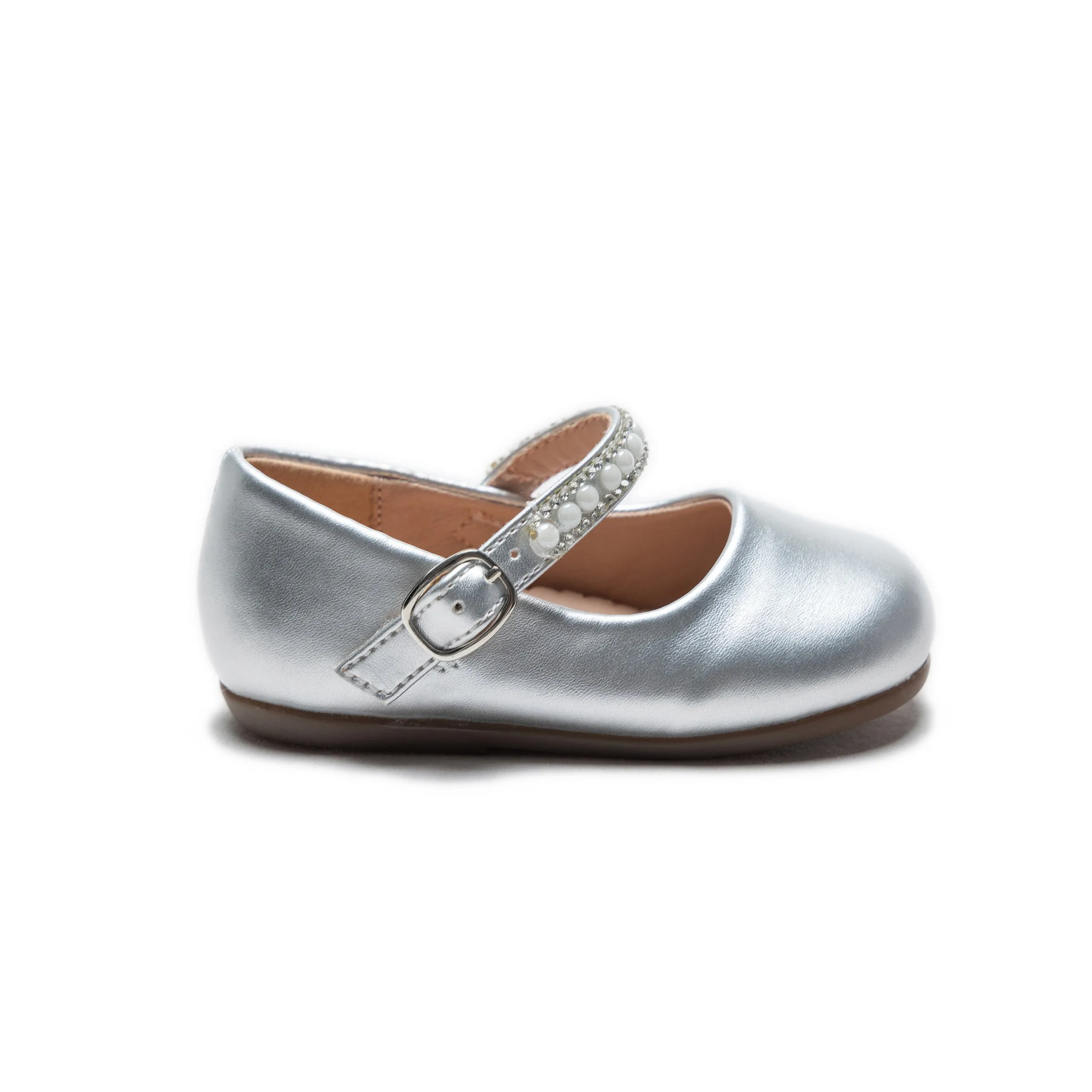 Silver Margot Pearl Band Flats
