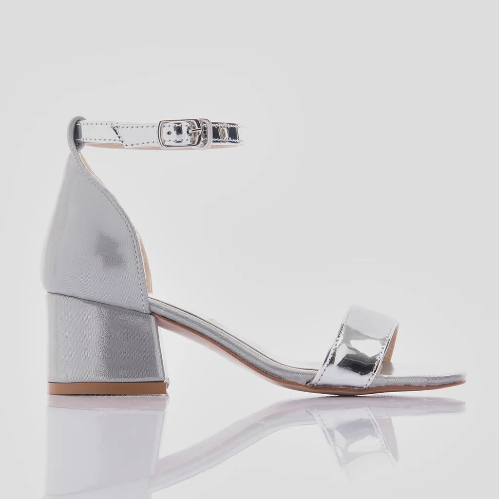 Silver Sandal-Strap Heels
