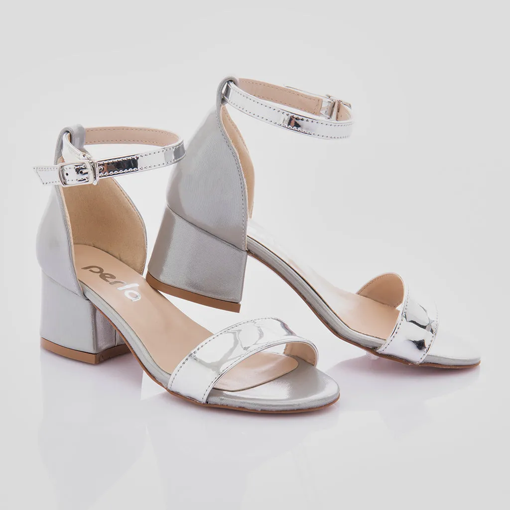 Silver Sandal-Strap Heels