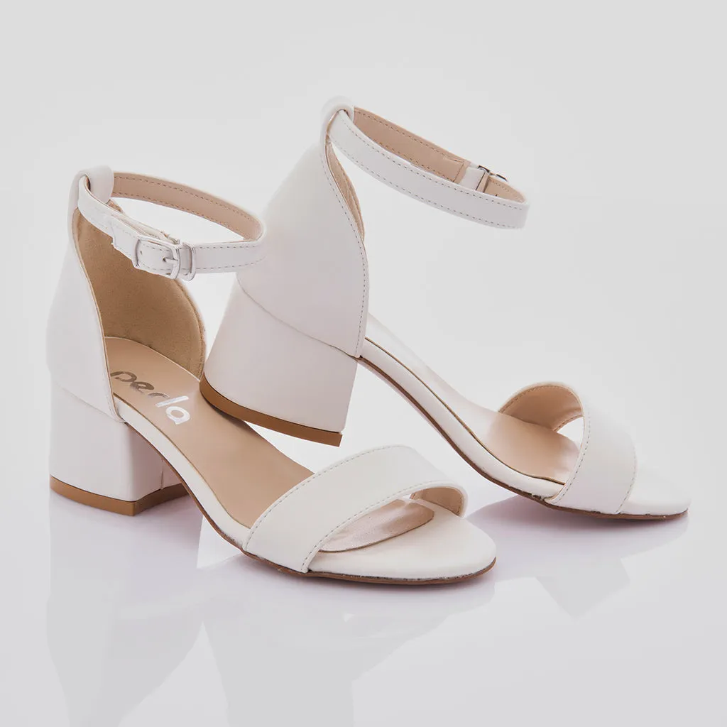 Snow White Sandal-Strap Heels