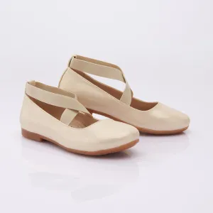 Toddler Gold Satin Ballerina Flats