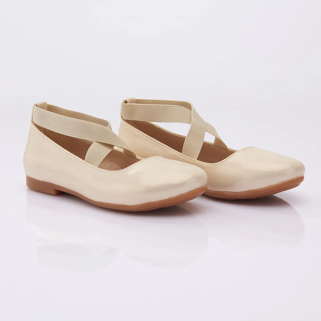Toddler Gold Satin Ballerina Flats