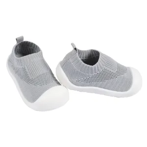 Toddler Neutral Grey Stretchy Knit Slip-On Sneaker, US 12 Gerber Childrenswea