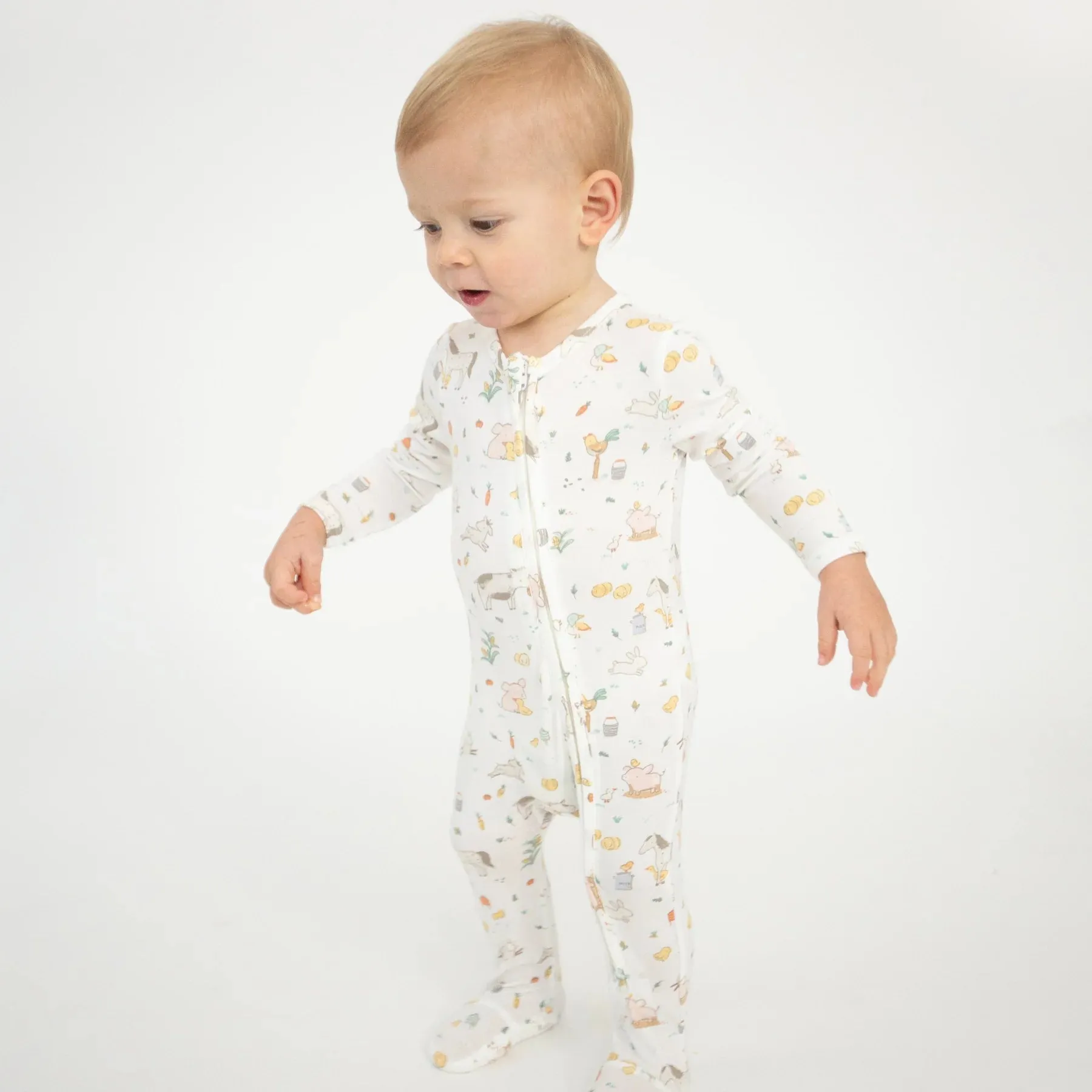 Two Way Zipper Footie - Farm Babies | Angel Dear
