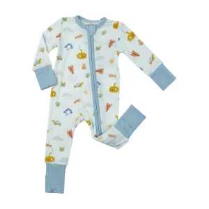 Two Way Zipper Romper - Inky Ocean | Angel Dear