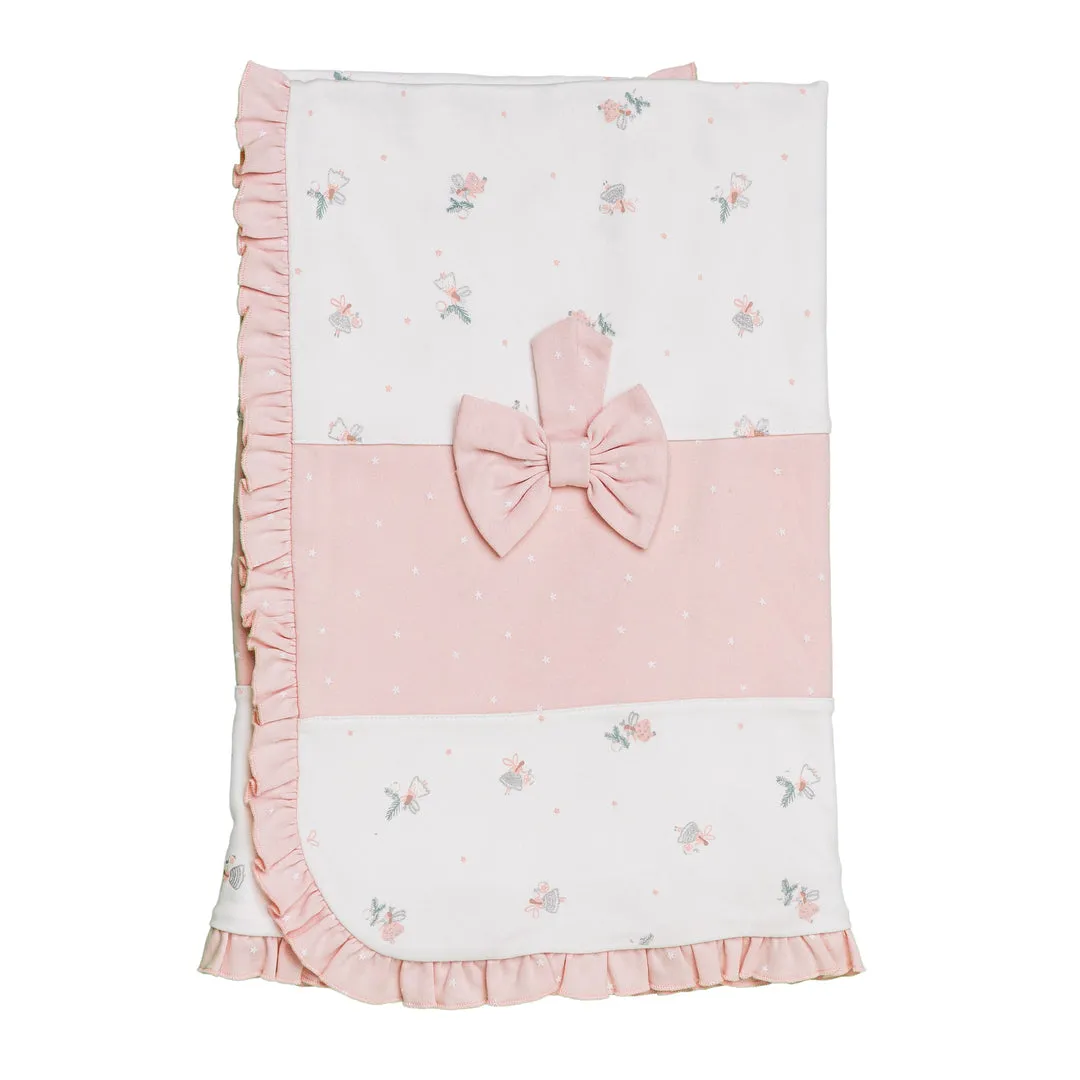 White & Pink Baby Blanket