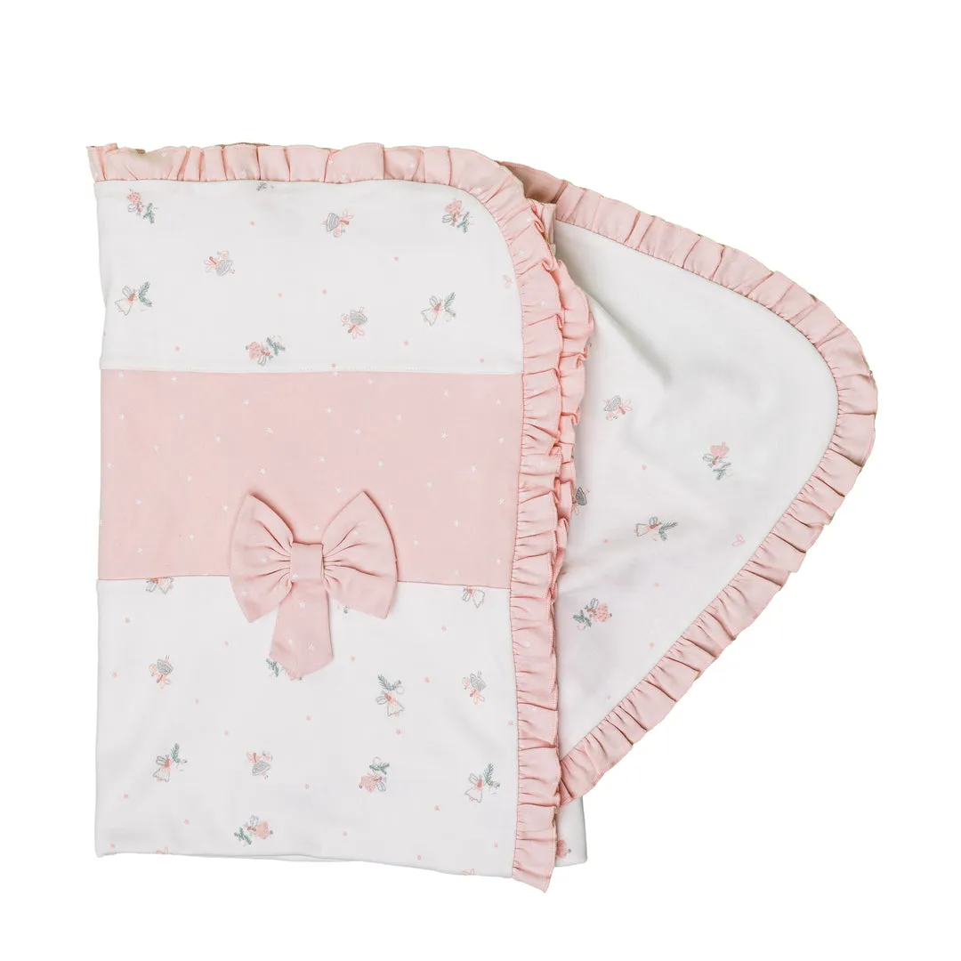 White & Pink Baby Blanket