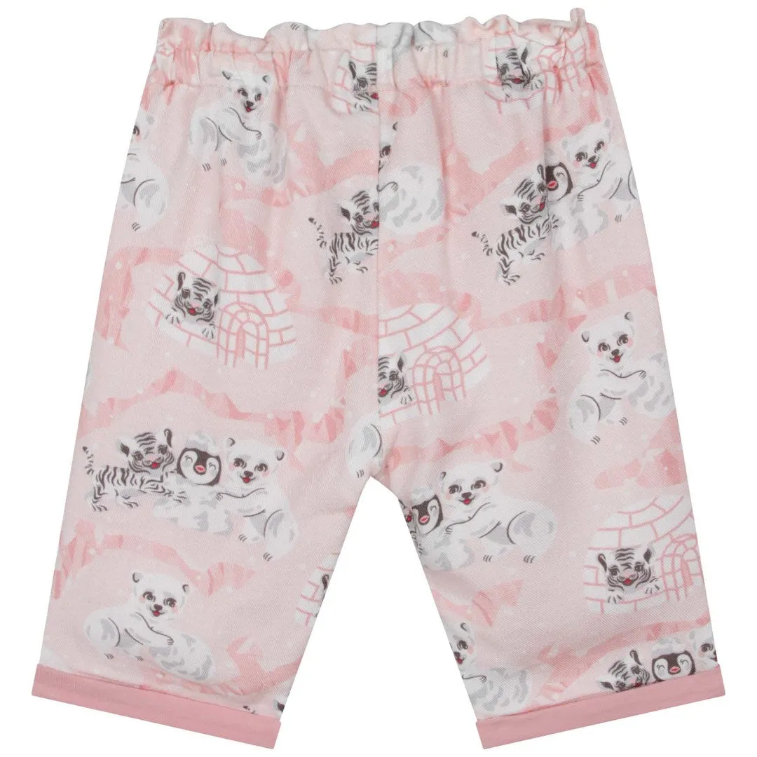 White & Pink T-Shirt   Trouser Set