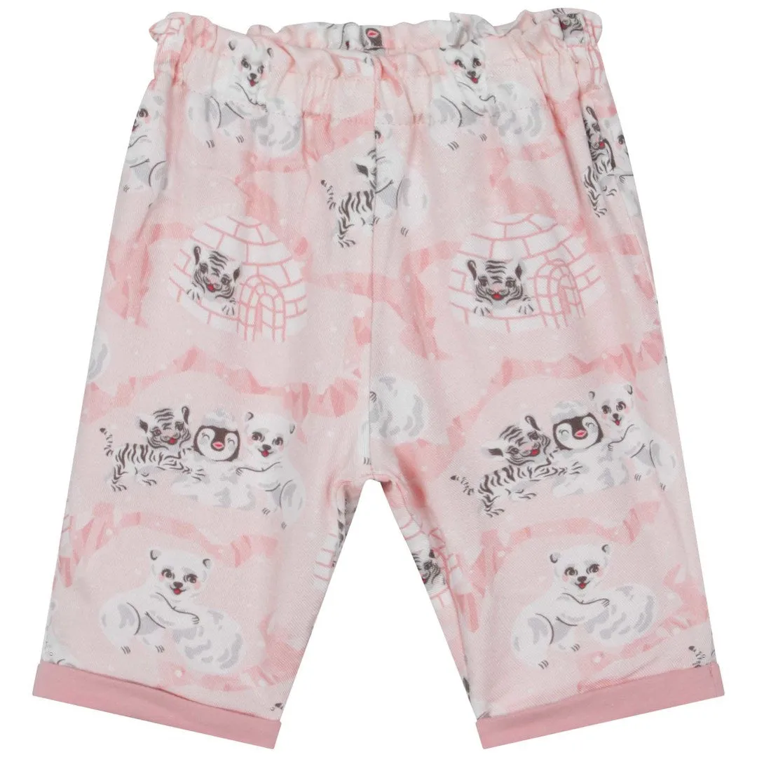 White & Pink T-Shirt   Trouser Set
