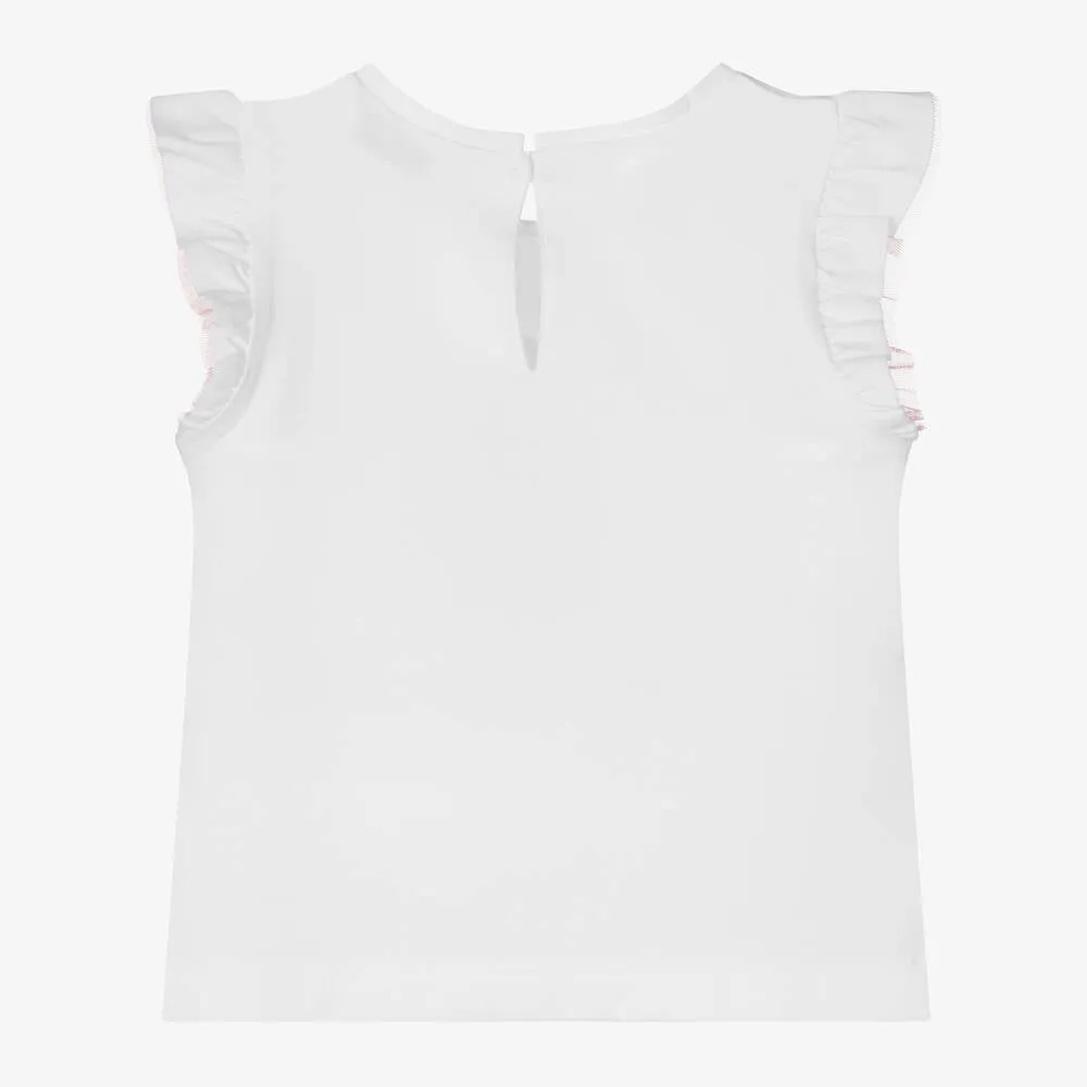 White Baby Tulle Ruffle T-Shirt
